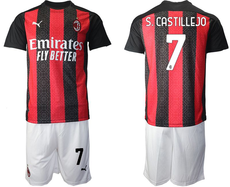 Men 2020-2021 club AC milan home #7 red Soccer Jerseys1->ac milan jersey->Soccer Club Jersey